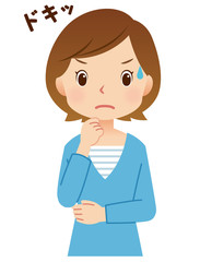 女性　主婦　表情　ドキッ