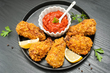 Fried chicken wings - breaded