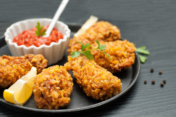 Fried chicken wings - breaded