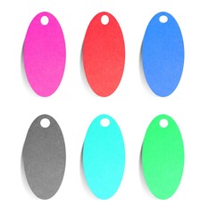 tag recycled paper craft stick on white background