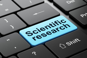 Science concept: Scientific Research on computer keyboard background