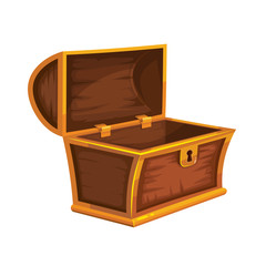 vector illustration of vintage wooden chest with gold
