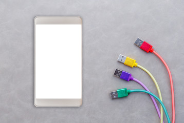 USB Cable with blank screen smartphone