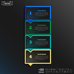 Vector infographic design with colorful square.