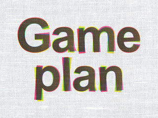 Finance concept: Game Plan on fabric texture background