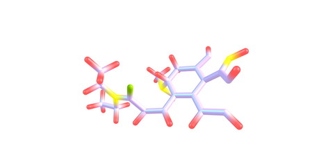 Lysergic acid diethylamide or LSD molecule isolated on white - obrazy, fototapety, plakaty