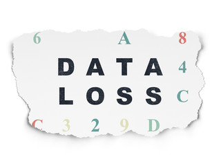 Information concept: Data Loss on Torn Paper background