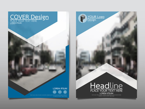 Blue cover business brochure vector design, Leaflet advertising abstract background, Modern poster magazine layout template, Annual report for presentation.