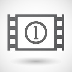 Isolated celluloid film frame icon with  a coin icon