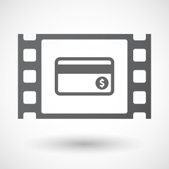 Isolated celluloid film frame icon with  a credit card