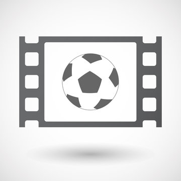 Isolated celluloid film frame icon with  a soccer ball