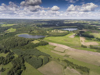 Obraz premium Suwalki Landscape Park, Poland. Summer time. View from above.