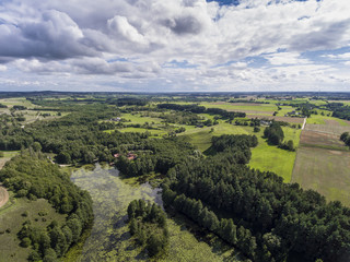 Black River Hancza in Turtul. Suwalszczyzna, Poland. Summer time