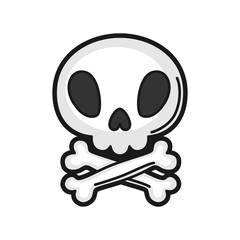 Illustration of skull. Icon on white background