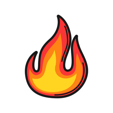 Illustration of fire. Icon on white background