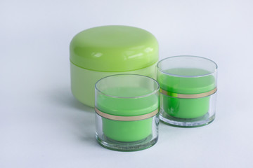 Cosmetic composition of cream bottles