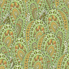 Seamless pattern of hand-drawn and colored abstract elements. Vector graphics . Abstract zentangle seamless .