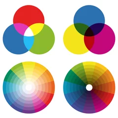 Foto op Aluminium collection of color wheels with overlaying colors © picoStudio