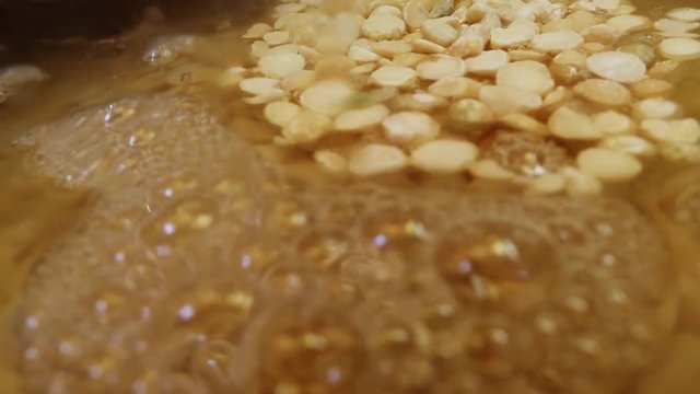 in the Foaming Water is Filled With Pease Pudding Closeup