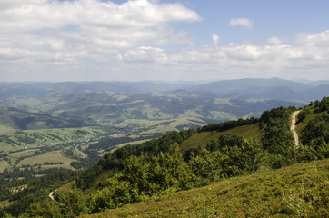 Fototapeta na wymiar Mountain landscape of Ukrainian Carpathians 
