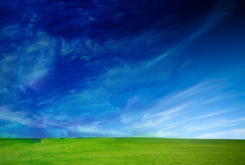 Real and watercolor concept