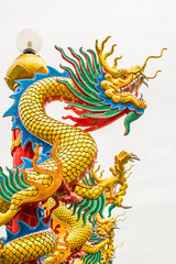 Fototapeta na wymiar Golden Dragon in Chinese temple