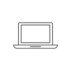Outline laptop icon isolated on white background - obrazy, fototapety, plakaty