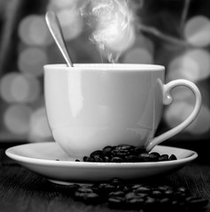 coffee, black and white color