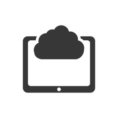tablet cloud gadget technology media icon. Isolated and flat illustration. Vector graphic