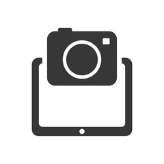 tablet camera gadget technology media icon. Isolated and flat illustration. Vector graphic