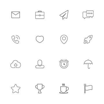 Web gray line icons
