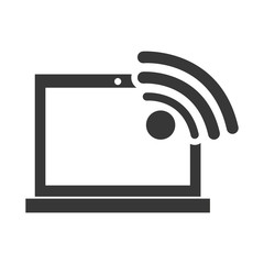 laptop wifi gadget technology media icon. Isolated and flat illustration. Vector graphic