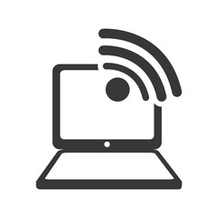 laptop wifi gadget technology media icon. Isolated and flat illustration. Vector graphic