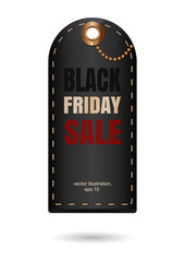 Black Friday sales tag. Vector illustration isolated on white background