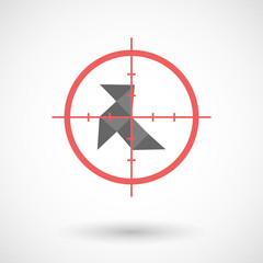 Isolated line art crosshair icon with  a paper bird
