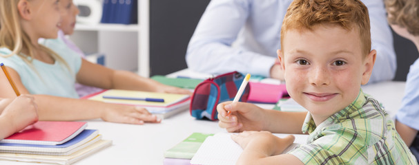 Boy at primary school