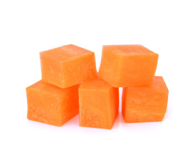 Carrot cube isolated on white background