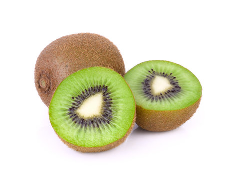 close up fresh kiwi fruit isolated on white background