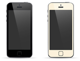 Realistic smartphone collection mockups with blank screen