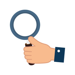 lupe magnifying glass hand search explore instrument focus examine vector illustration isolated