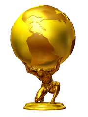 Atlas, man carries the world on his shoulders