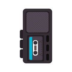 radio recording broadcast recorder news equipment electronic vector illustration isolated