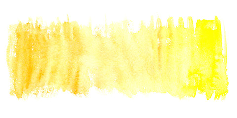 Golden to yellow gradient color stripe painted in watercolor on white isolated background © tina bits