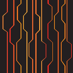 Vector red line light on black design illustration.