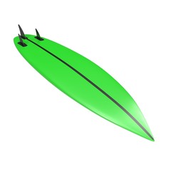 Surfboard isolated on white 3D Illustration