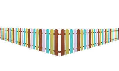 colorful fence isolate on white