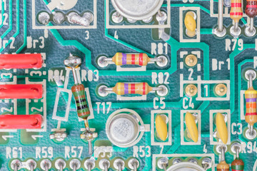 Condensers and Resistor assembly on the circuit board