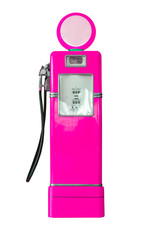 Vintage pink fuel pump on white