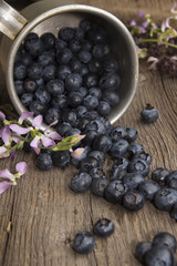 Bilberry on rustic table