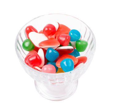Fruit candies in a bowl